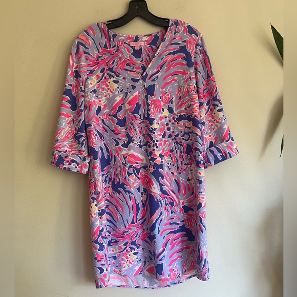 Lilly Pulitzer woman’s Arielle tunic mini dress in shrimp chic - Picture 1 of 8